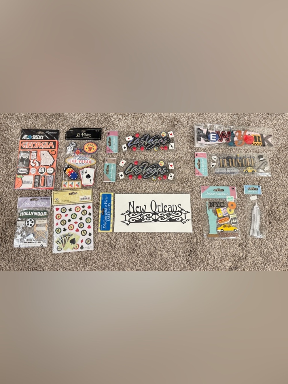 US Travel Scrapbook Sticker Lot - Georgia, Las Vegas, New Orleans, New York